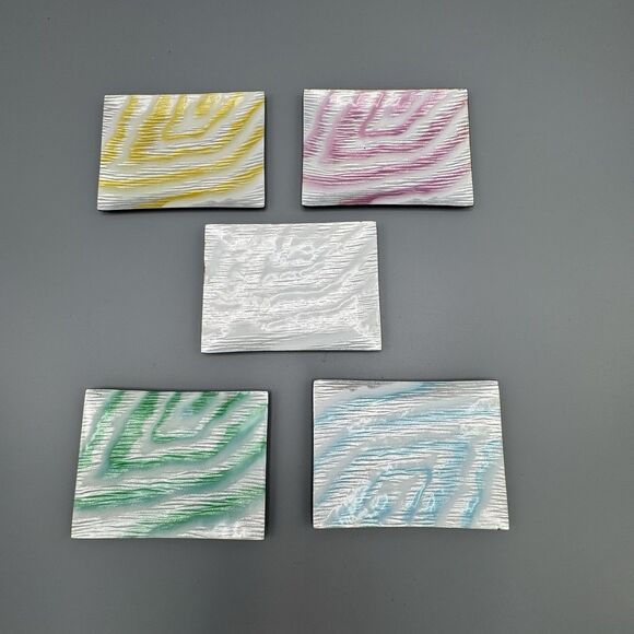 Vtg Set of 5 Inaba Shippo Cloisonne Enamelware Sushi Trinket Plates Abstract - Picture 1 of 12